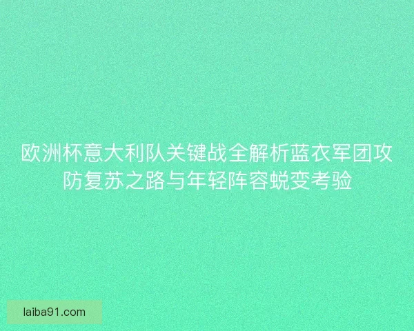 欧洲杯意大利队关键战全解析蓝衣军团攻防复苏之路与年轻阵容蜕变考验